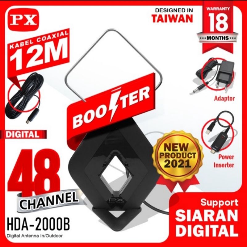 PX Antena Digital HDA 2000B Antena PX Boster Luar Dalam High Quality Original