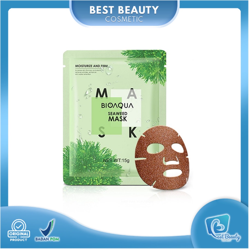 ★ BB ★ BIOAQUA Seaweed Mask Hydrating Seaweed Clay Mask Brightening Face Mask 15g - BPOM - BIO AQUA