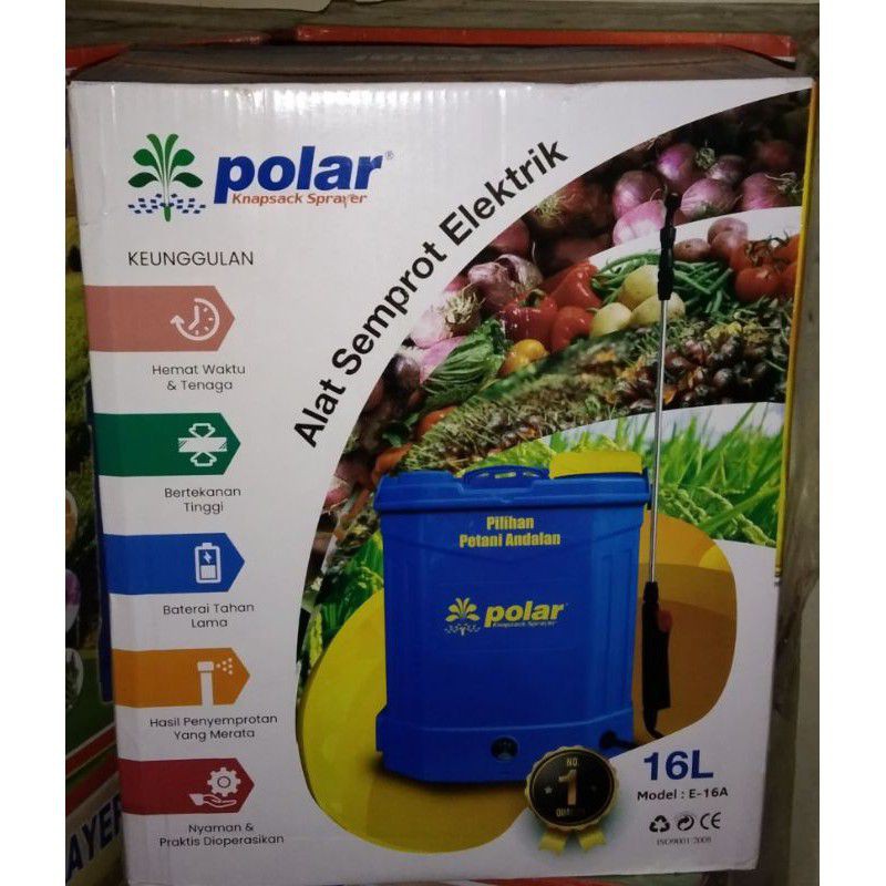 Alat Semprot Tangki Polar Elektrik 16 Liter / Knapsack Sprayer Polar Elektrik 16 Liter