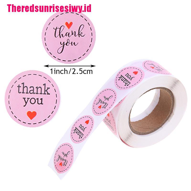 【Theredsunrisesiwy.id】Thank You Stickers Seal Labels 500pcs 1 inch Pink Wedding Party Favors Stickers