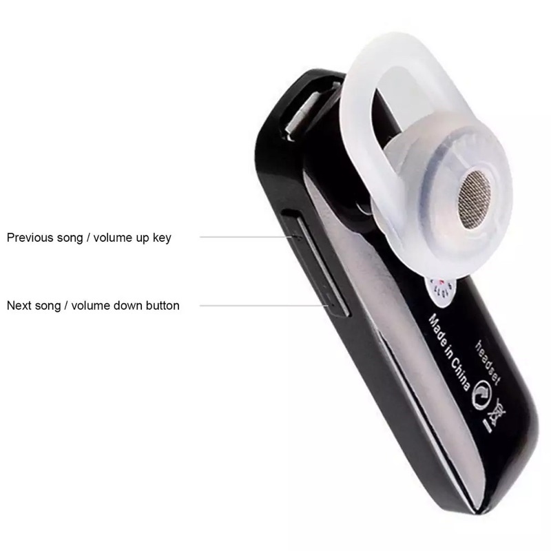 HEADSET BLUETOOTH ANDROID IOS SPORT SINGLE WIRELESS EARPHONE