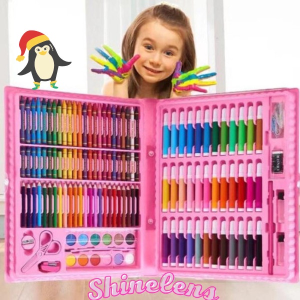 

(DISKON TERMURAH) Crayon Anak 150 Pcs Pensil Warna Alat Lukis Set Kerayon - Pink