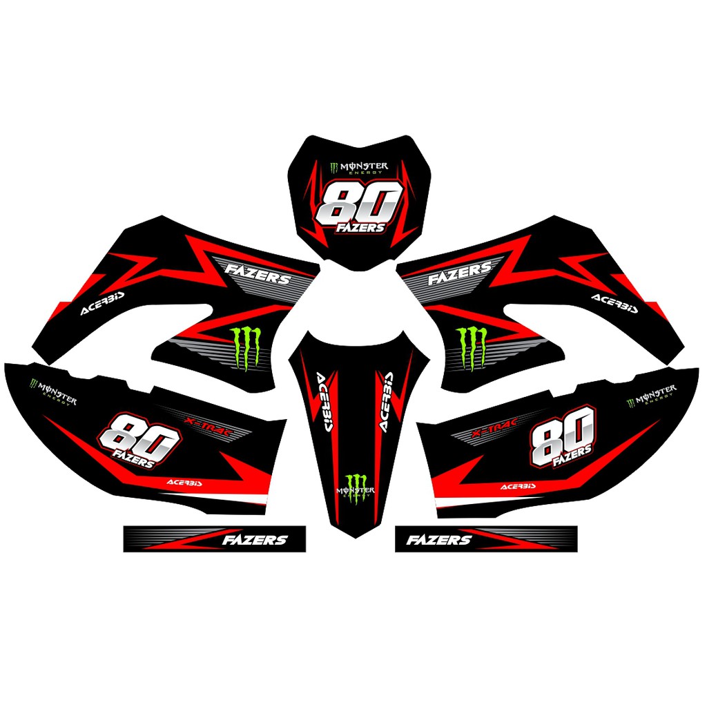 KLX STIKERCUSTOM FULL BODY DECAL STICKER STRIPING KEREN