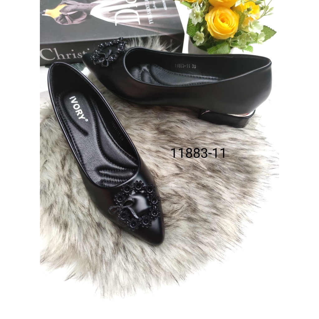 IVORY Sepatu Wanita Heels Kerja 11883-11 Hitam