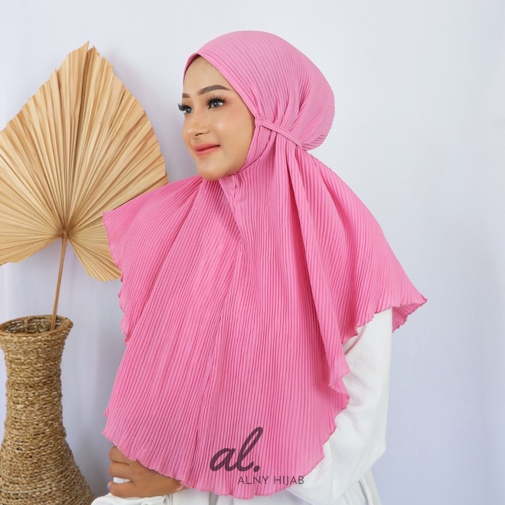 Alny Hijab - Hijab Instan Bergo Maryam Tali Full Plisket/Bergo Plisket Full/Bergo Maryam Tali Plisket