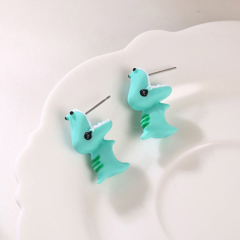 Anting Tusuk Motif Kartun Dinosaurus / Rubah / Badak Mini Lucu Untuk Wanita