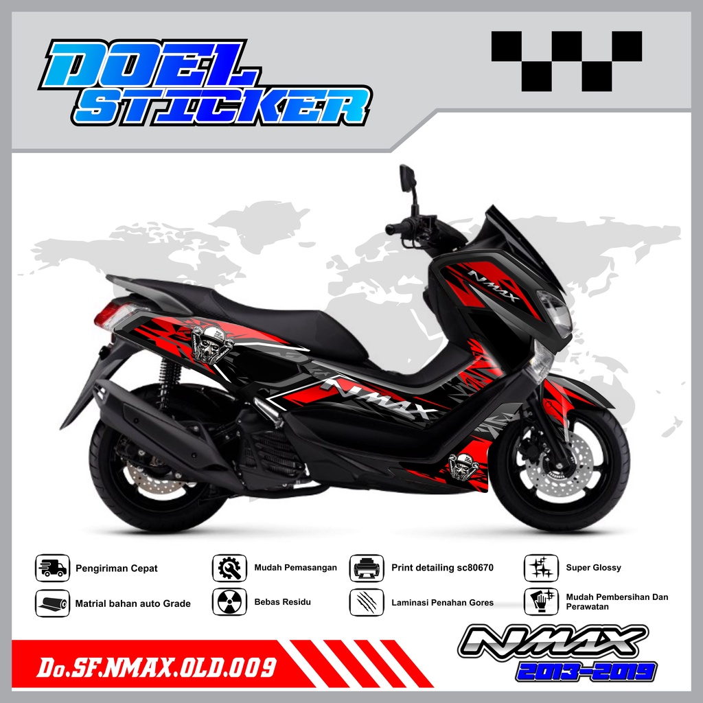 STICKER STRIPING NMAX OLD - STICKER STRIPING LIST VARIASI HOLOGRAM , CROME YAMAHA NMAX OLD DOEL 009