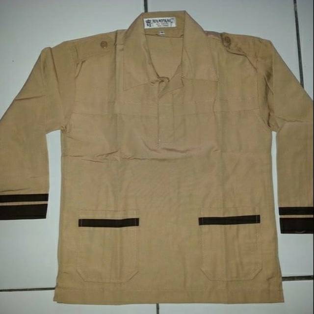 kemeja pramuka panjang SD kelas 1,2,3/ Seragam pramuka SD/ Baju pramuka