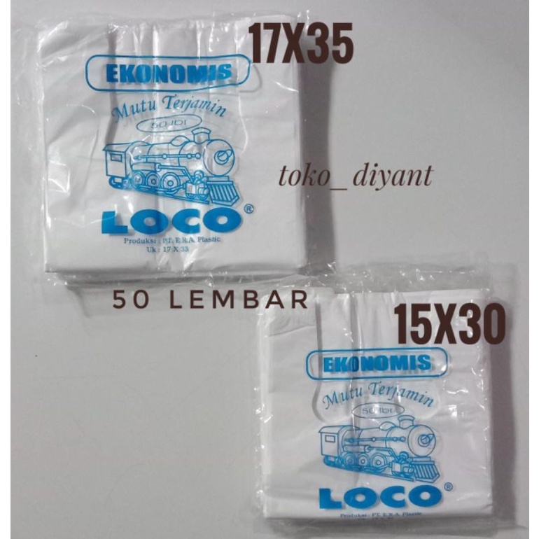 Kantong Plastik Loco ekonomis putih susu 15x30 -  17x33 loco ekonomis putih 15 17