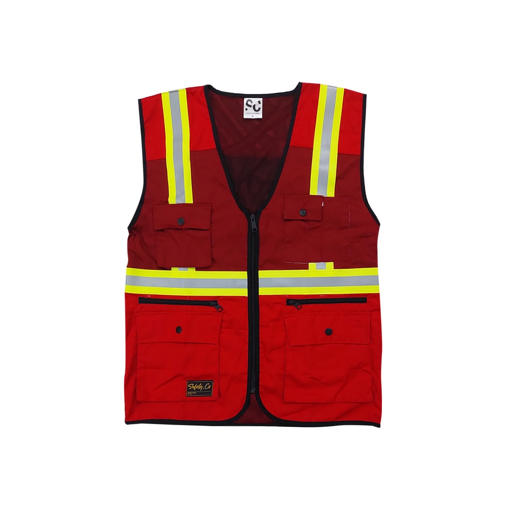 Rompi SCO Merah-Maron (Rompi Safety / Rompi Kerja / Rompi Proyek / Rompi Merah)