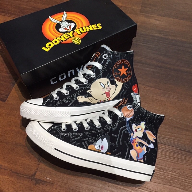 TERBARU CONV3RSEE 70S SPACE JAM BLACK SQUAD TUNS HIGH EGRET