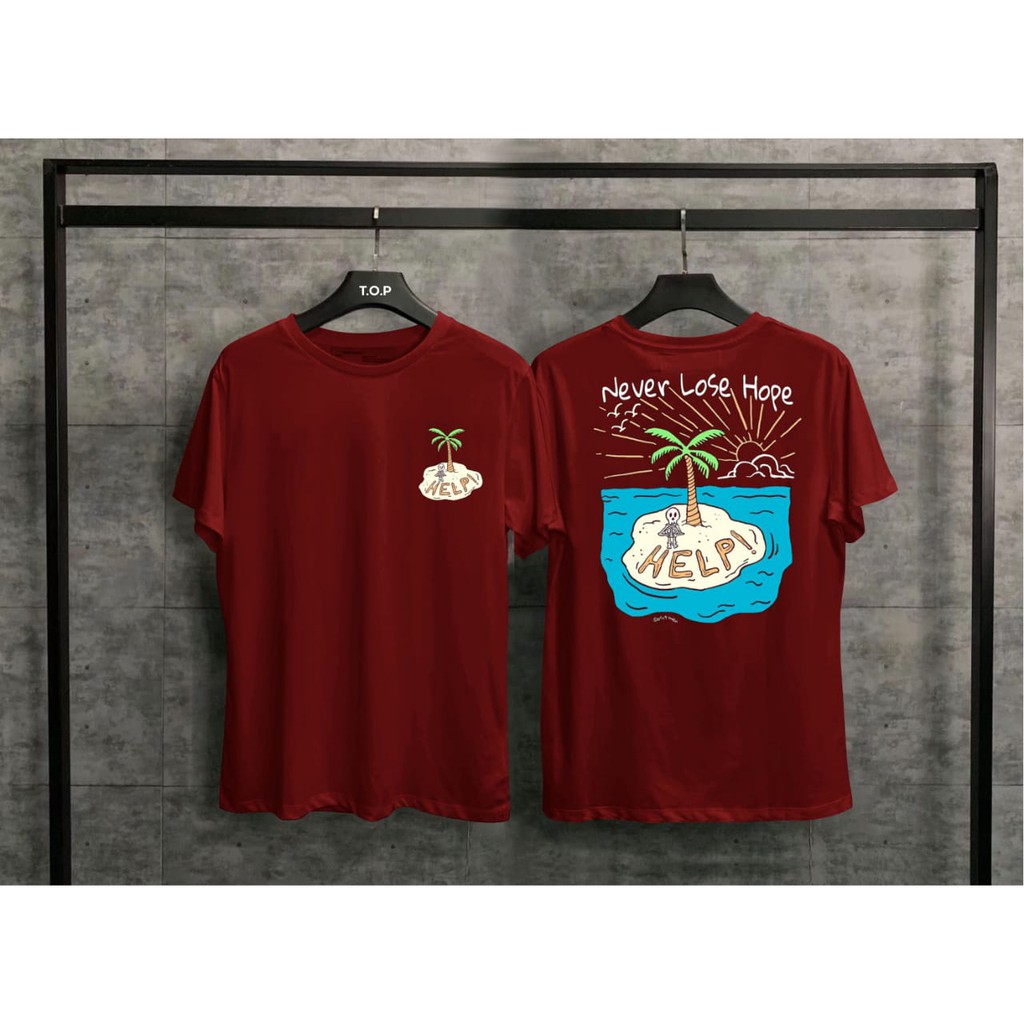 T-shirt Never lose Hope/ Baju T-Shirt Pria Pendek Slimfit Fortunato Prospero