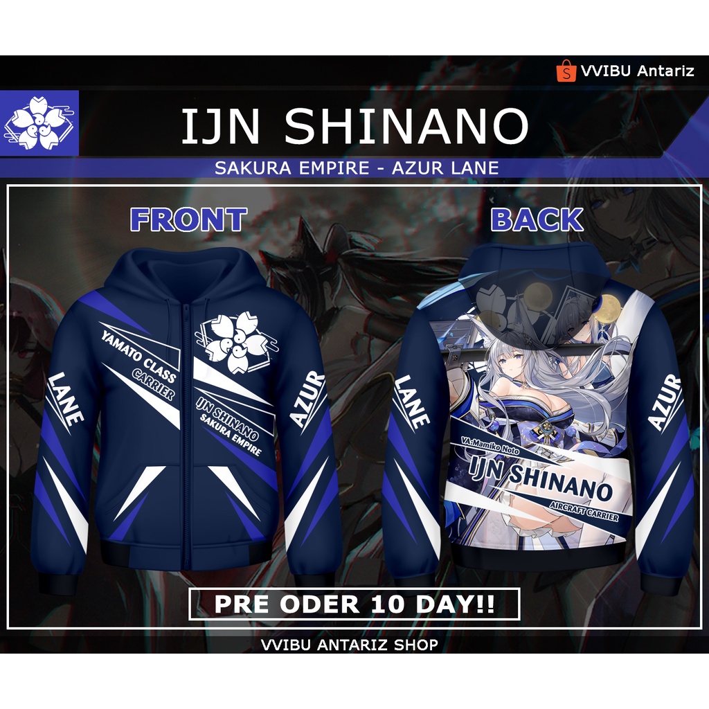 Jaket Hoodie Fullprint Anime Azur Lane IJN Shinano