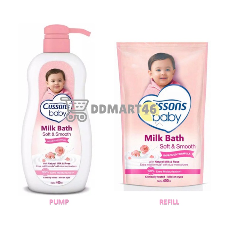 Cussons Baby Milk Bath Soft &amp; Smooth  Sabun Mandi Bayi Refill / Pump 400ml