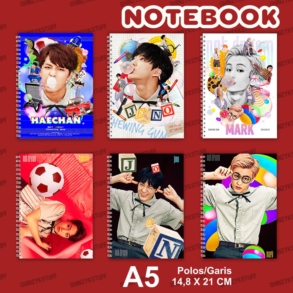 

Notebook A5 (14,8x21cm) NCT Dream KPOP Boyband Group Chewing Gum