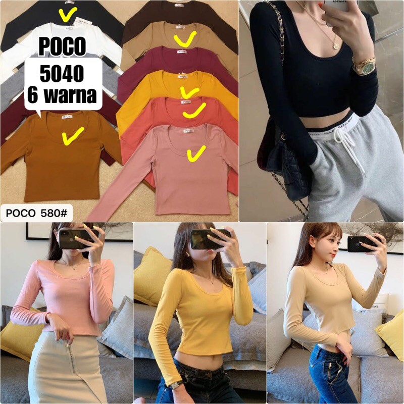 croptop kaos polos lengan panjang bkk murah.atasan croptop polos lengan panjang import bangkok