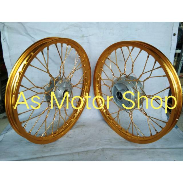 VELG SET MEREK ROSSI UKURAN 140 - 160 RING 17 TROMOL SET SUPRA 110 SUPRA FIT LAMA FREE RAKIT