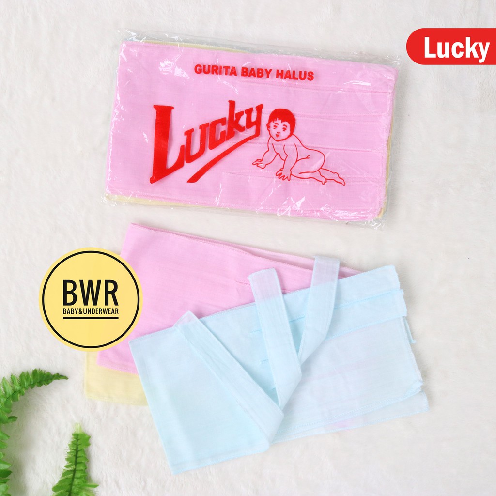 [ 6pc ] GURITA LUCKY Polos | Gurita Bayi New Born Tali Ikat Murah - Bwr