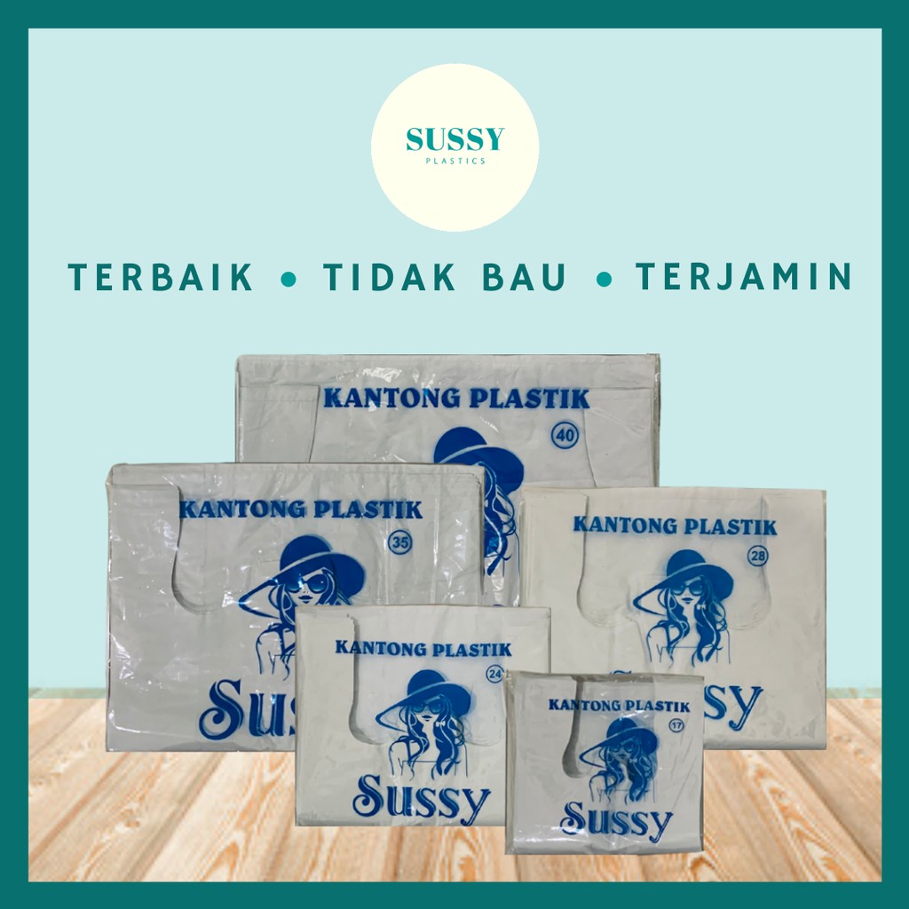 KANTONG PLASTIK KRESEK HD SUSSY 350 GRAM TEBAL PUTIH UKURAN 17 24 28 35 40