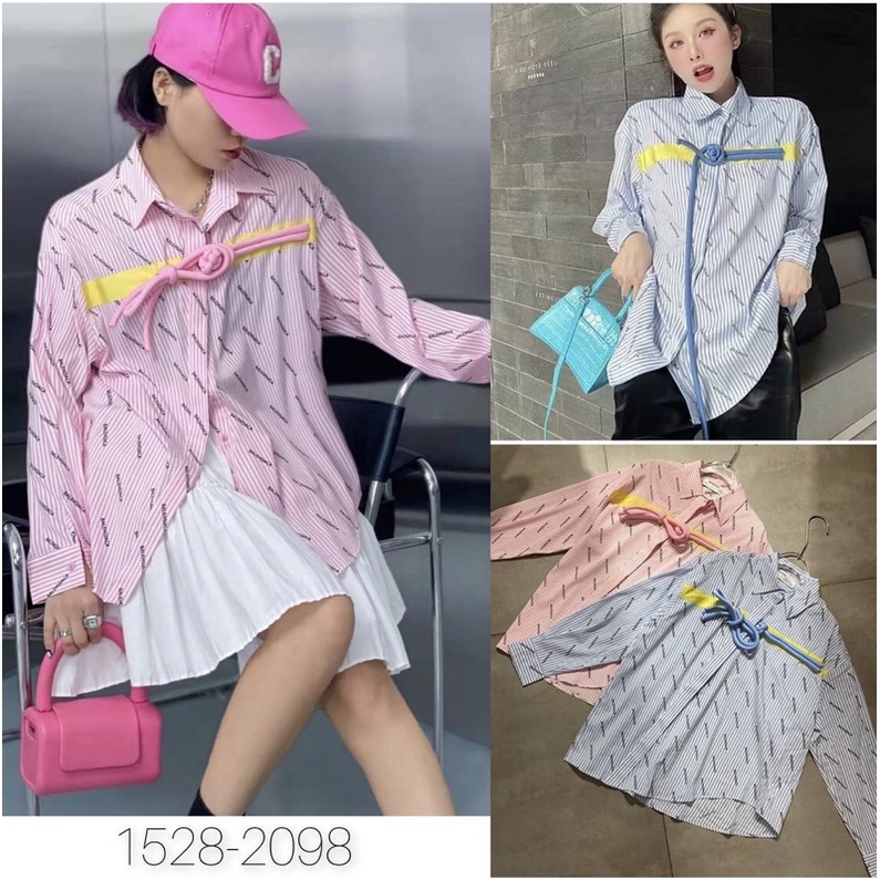 KEMEJA Pink pita / KEMEJA IMPORT WANITA