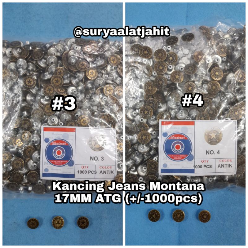 Kancing Jeans 17mm Montana ATG @1000pcs =rp.106.500/1pak