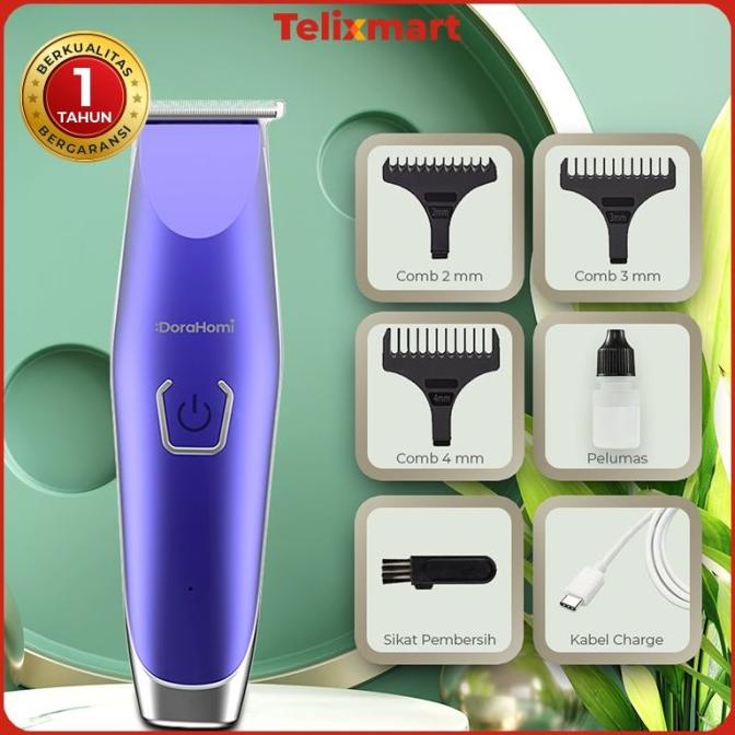 Dorahomi Mesin Cukur Rambut Alat Pencukur Kumis Jenggot Baterai Cas