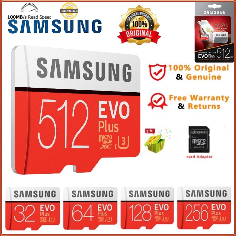 SAMSUNG Micro SD Kartu Kecepatan Tinggi 32GB/64GB/128GB/256GB/512GB EVO Plus Flash Memory Card