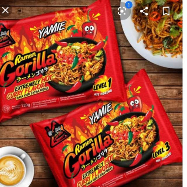 Ramen Gorilla Mie Instant Pedas Mi Instan Gorila Kuah Goreng Yamie mie pedas