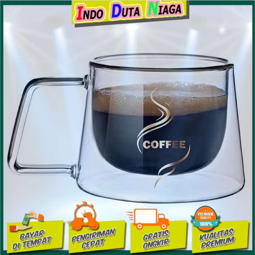 One Two Cups Cangkir Kopi Anti Panas Double-Wall Glass Dome 200ml