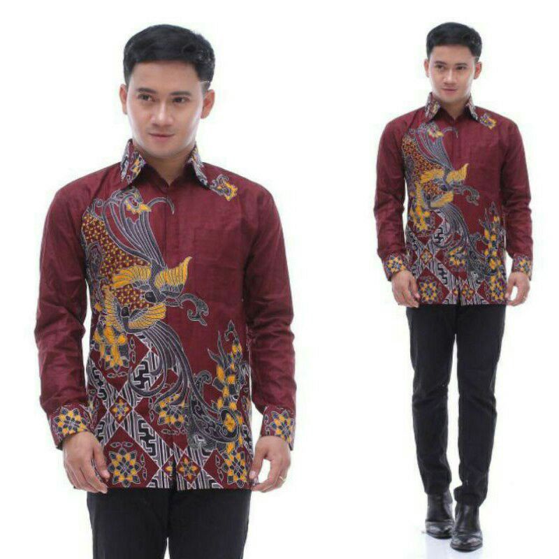 Baju couple keluarga terbaru//Batik Couple Keluarga Modern Sania Ruffle Ori Ndoro Jowi Dnt//baju atasan wanita seragam terlaris motif kenari merah-Kemeja