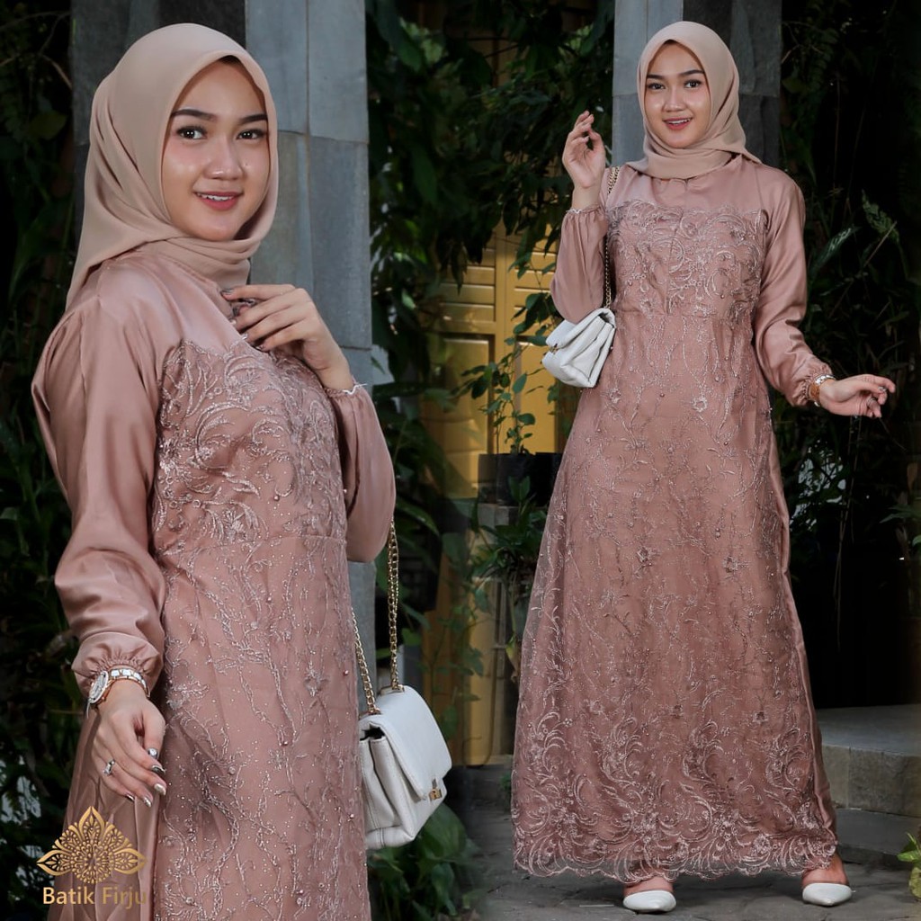 BISA JUMBO!! REALPICT GAMIS FARASYA MODEL TERBARU GAMIS BROKAT BUSUI DRESS BROKAT BISA JUMBO M L XL XXL