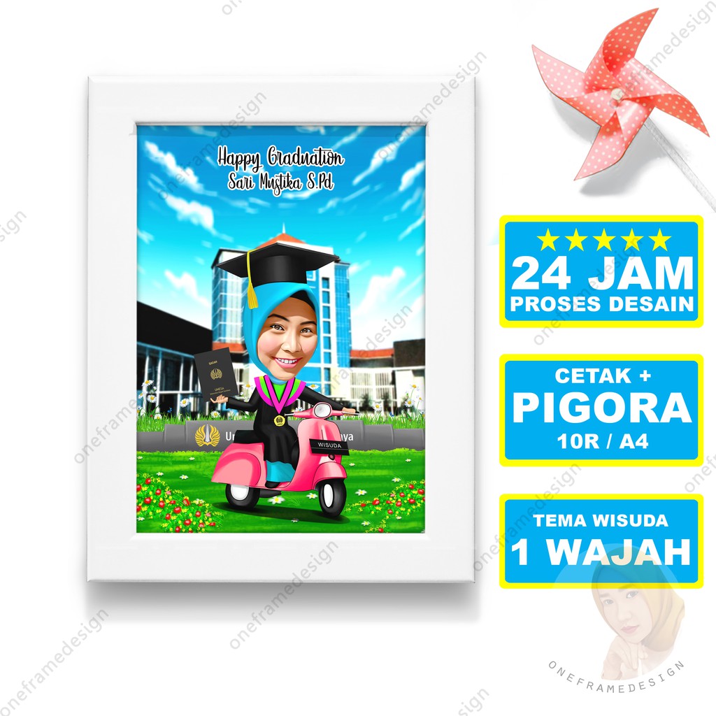 

Kado Wisuda Pigora 10RS A4 Karikatur Vespa Cewek Graduation Gift