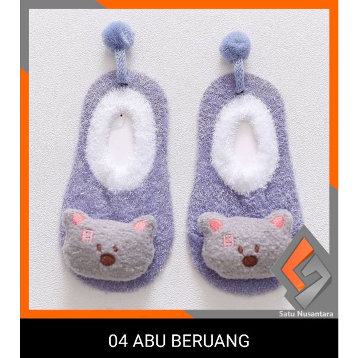 sepatu kaos kaki bulu ll sepatu plaiwalker kaos kaki korea anak bayi motif binatang lucu