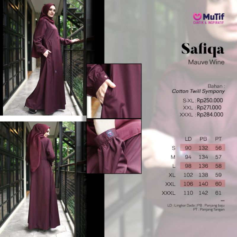 MUTIF GAMIS SAFIQA MAUVE WINE | GAMIS MUTIF POLOS TERBARU 2021