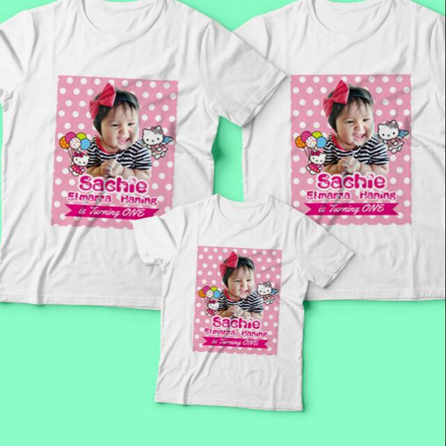 Kaos Hello Kitty Ultah Anak | Kaos Bebas Desain | Kaos Gratis Biaya Desain