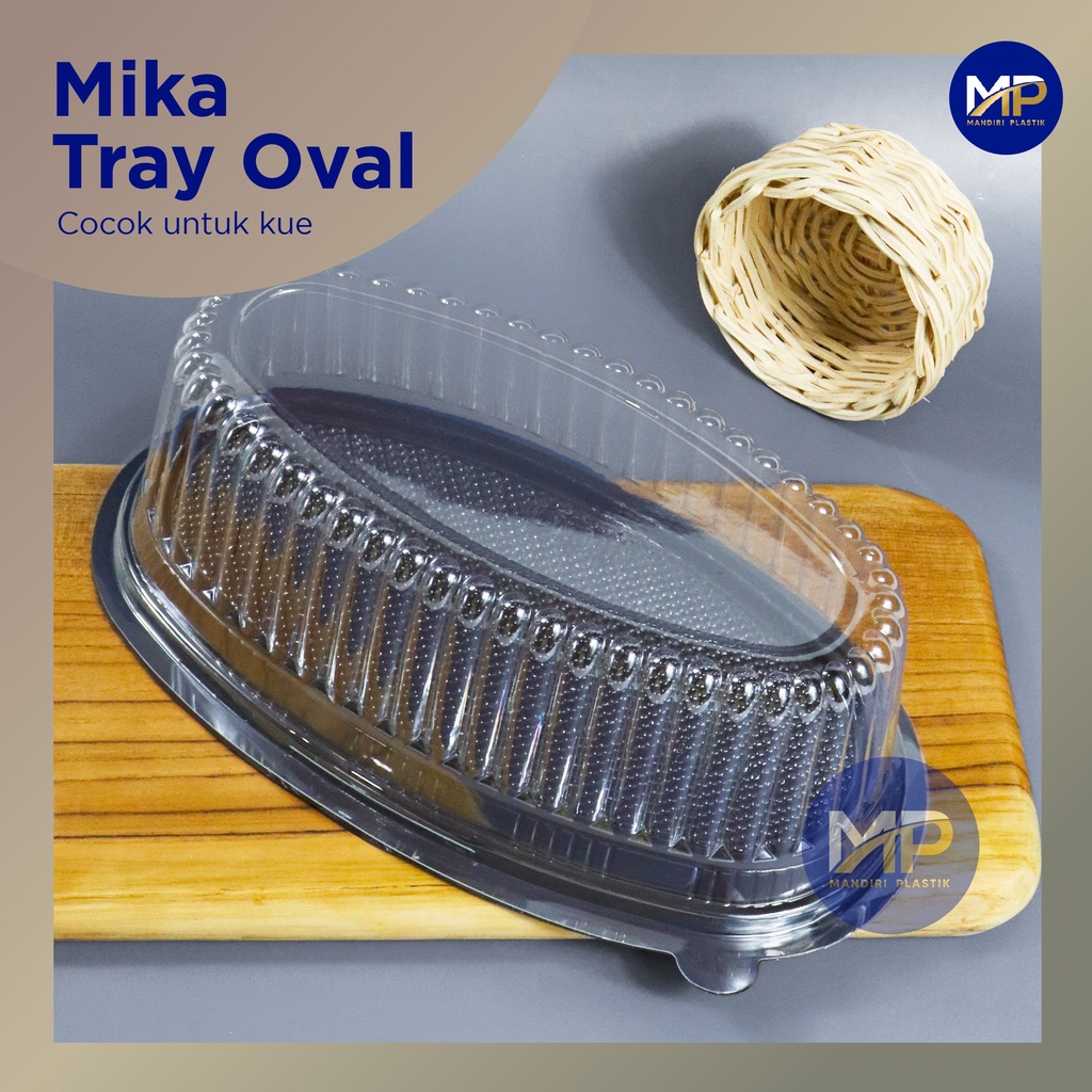 Mika Kue Tray Oval / CT OVAL / Mika Cake Tray Oval Kue Alas Coklat -10pcs