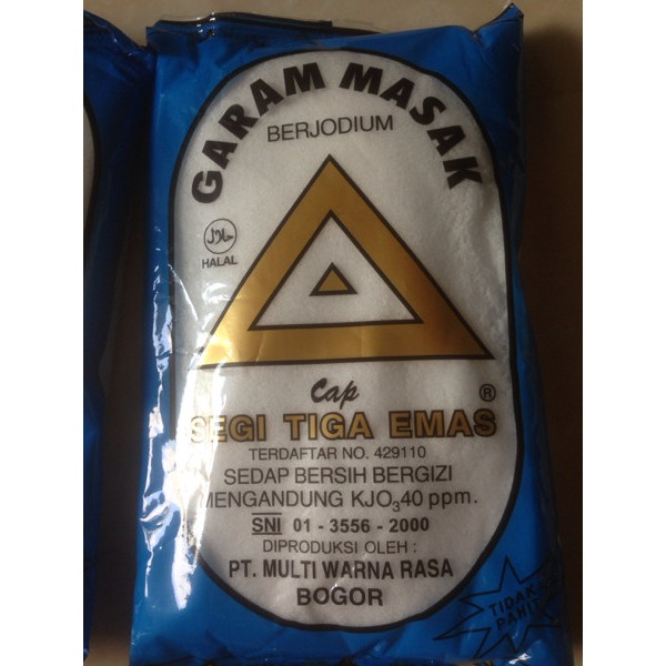 

250gram Garam Dapur Beryodium Cap Segitiga Emas Garam