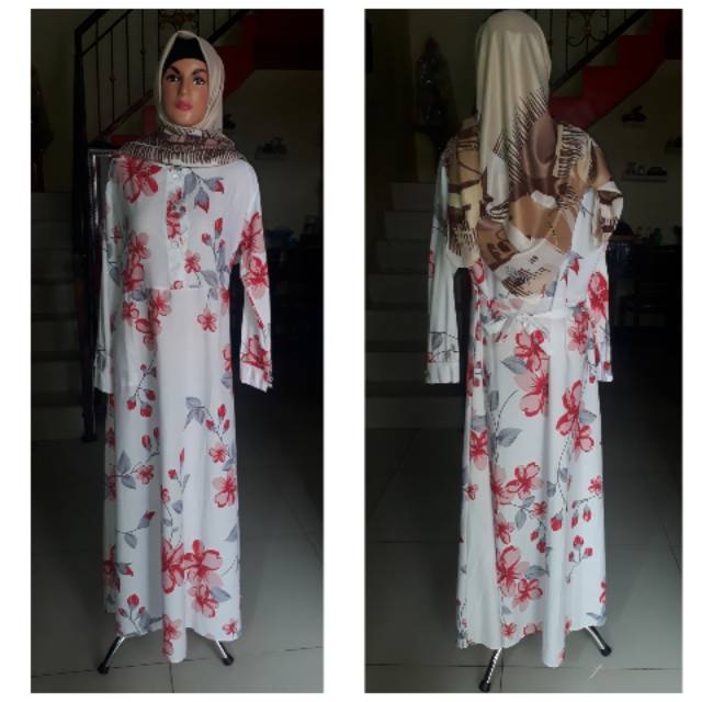 gamis motif bunga-bunga