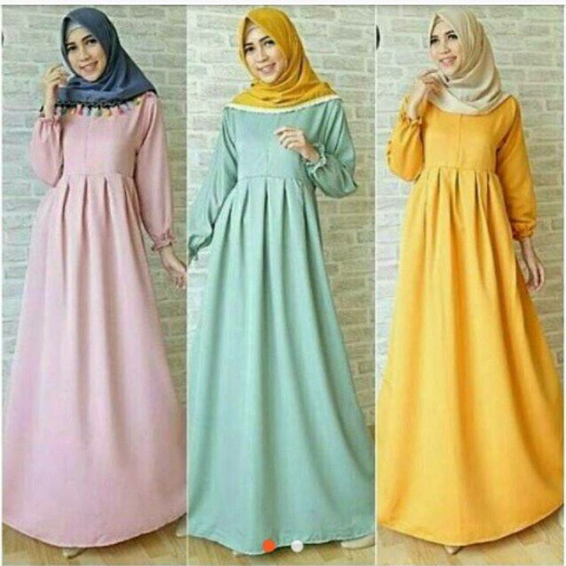 Karin maxy dress fashion muslim wanita remaja