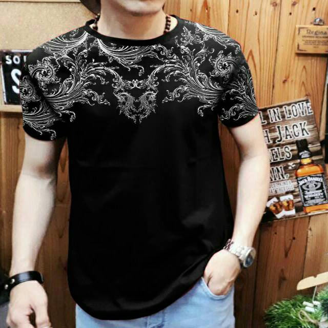 Kaos distro cowok keren motif thailand batik