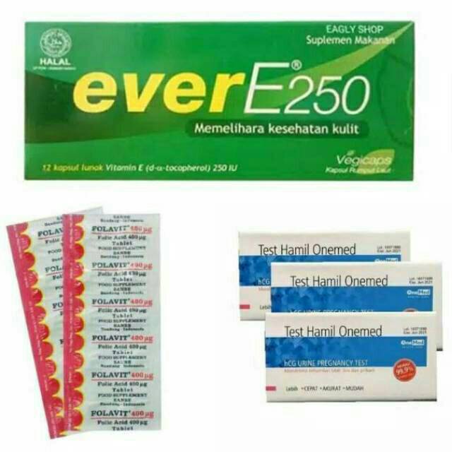 Paket EverE250IU+Folavit 400mcg+TestPack / Paket Natur E100IU+Folavit 400mcg+TestPack - Paket Promil