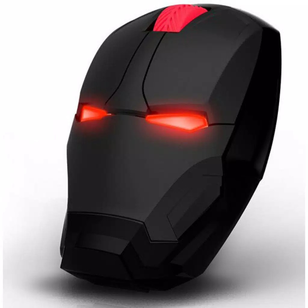 IRON MAN MOS MOUS MOUSE WIRELES/Mouse Gaming Iron Man/Mouse Wireless Karakter Iron Man Optical 2.4Ghz hitam-merah