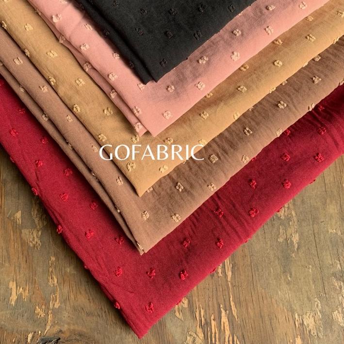 TERLARIS Rayon CRINKLE CEY Airflow URAGIRI Original Kain Katun Motif Dots One tone Kringkel Cringkel