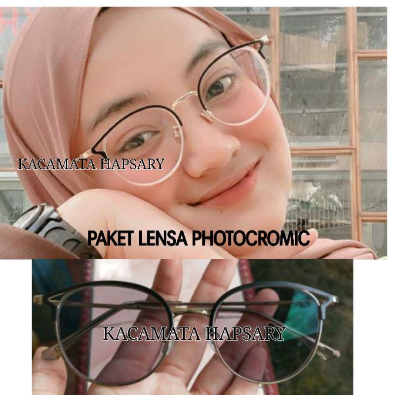 PAKET FRAME + LENSA PHOTOCROMIC | KACAMATA WANITA 9029 | KACA MATA MINUS | KACAMATA ANTI RADIASI