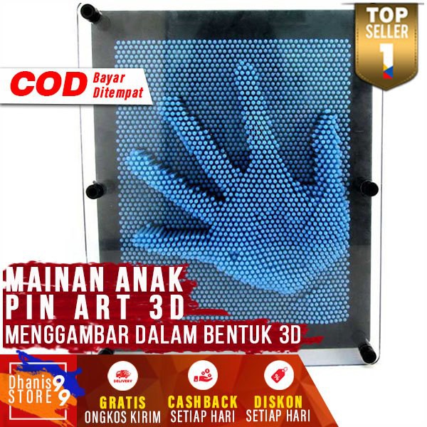 Mainan Anak Pin Art 3D Terbaru Melatih Kreativitas Aman Dimainkan Lucu Warna Kontras Menarik
