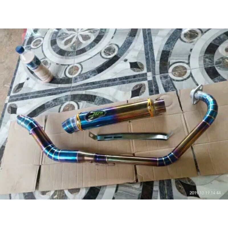 knalpot JRM bluemoon satria Fu fi GSX Vixion R15 Scorpio Jupiter MX king