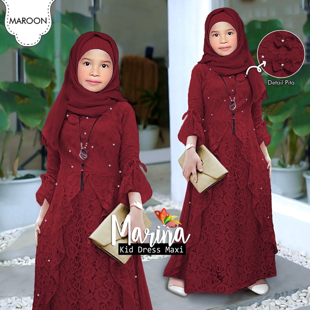 Gamis Lebaran Anak Terbaru 2022 / KID MARINA - Baju Gamis Anak Perempuan Termurah / Gamis Anak Perem