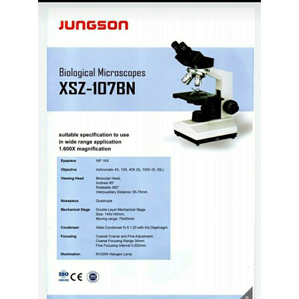 Binocular Microscope.XSZ 107 BN 1600 x.