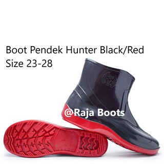 Sepatu Boot Hunter Pria dan Wanita Mata Kaki Termurah Hitam Merah