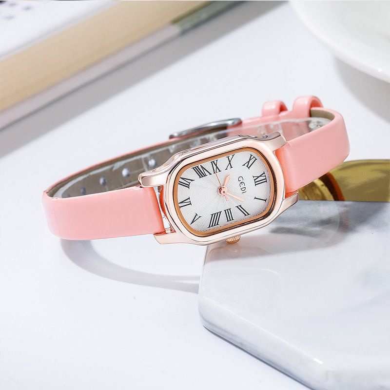 PA Jam Tangan Quartz Strap PU Analog Casual Gaya Retro Wanita Persegi Watch Korean Fashion Persegi Kecil RM039